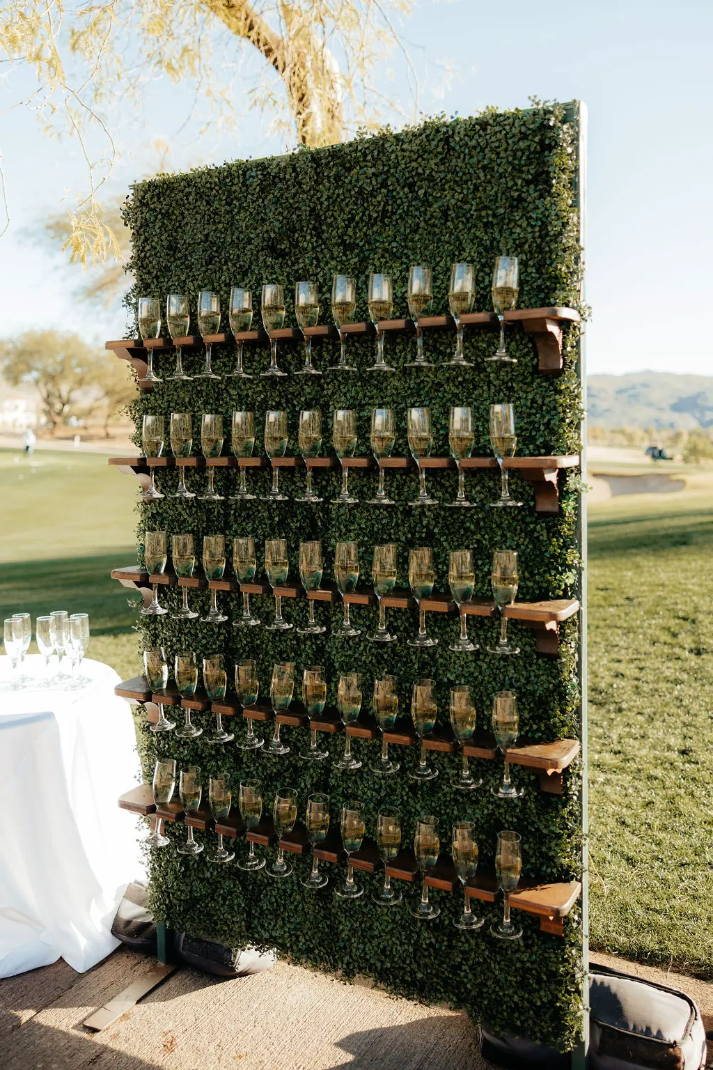 Wedding champagne wall rental