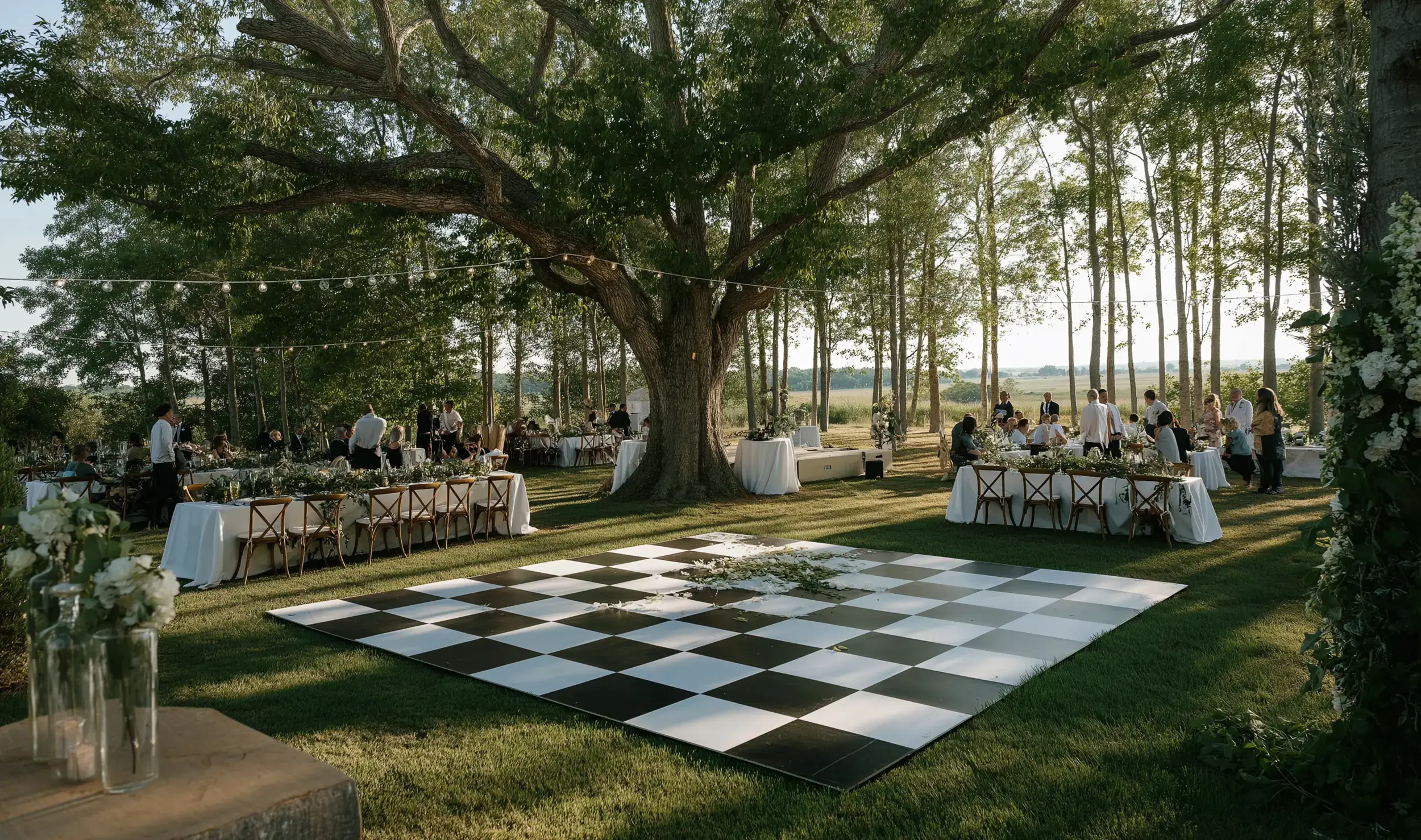 Outdoor wedding dance floor rental