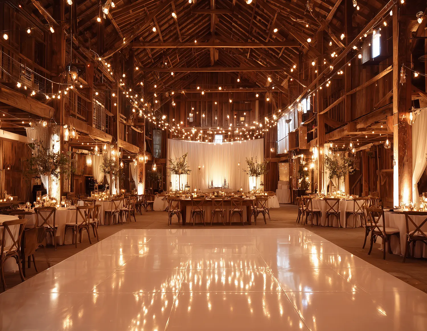 Barn Wedding White Dance Floor Rental